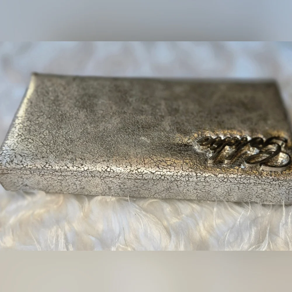 Victoria's Secret Shimmering Goldie Makeup Brush Case Crackled Silver